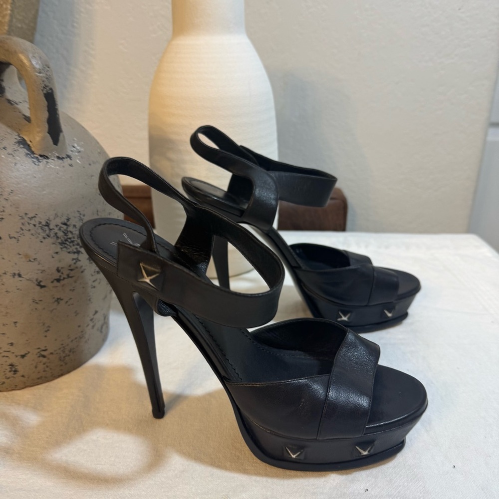 💯 Yves Saint Laurent Black Platform Heels w Straps Preloved ❌ FINAL PRICE - Picture 5 of 16